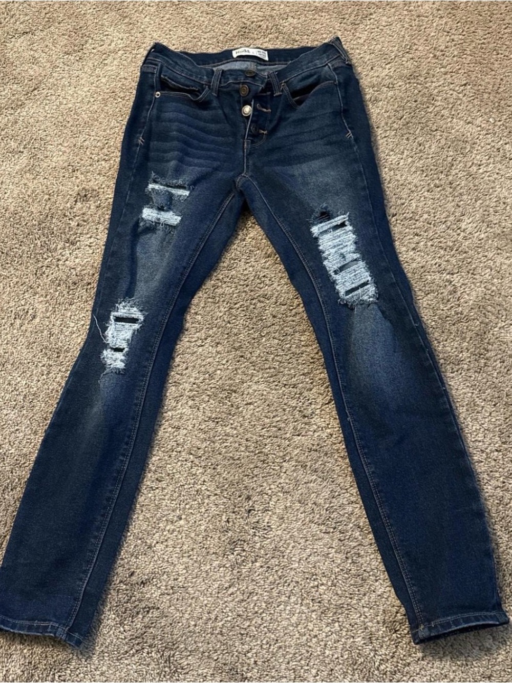 Mudd Dark Blue Distressed Skinny Jeans
